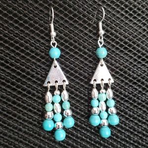 3/$20 | Turquoise-look chandelier earrings